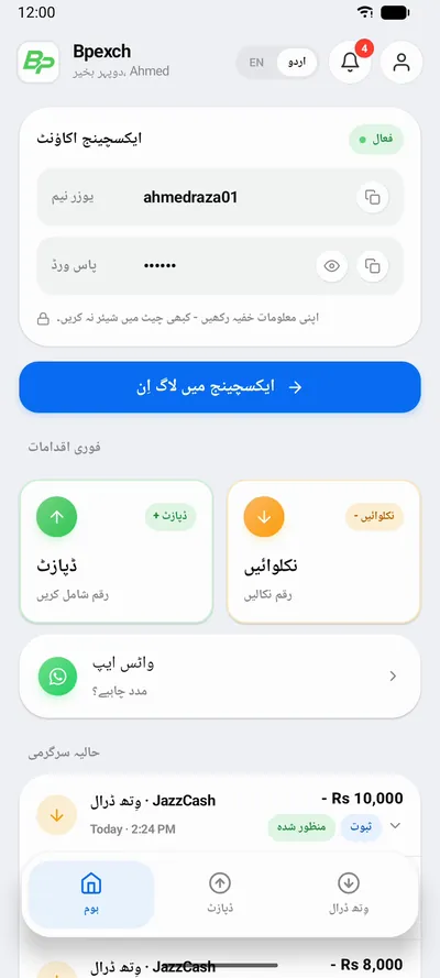 ہوم: آپ کی Betpro آئی ڈی اور فوری اقدامات